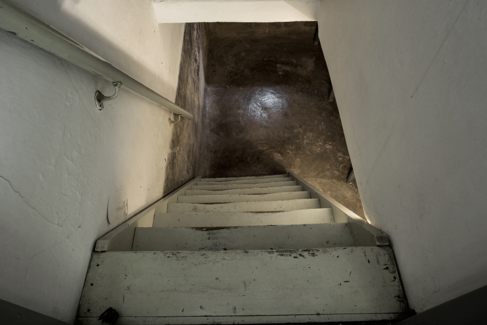 Empty basement In Abandoned Old,Industrial Building